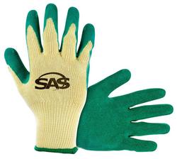Cotton/Poly Knit, Green Latex Coated Palm Gloves, M