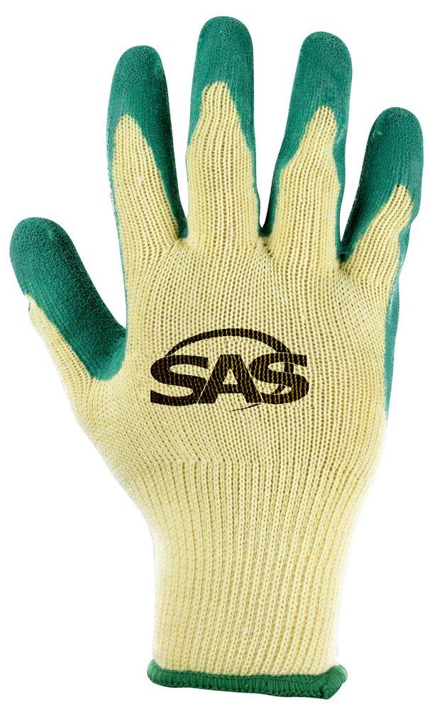 Cotton/Poly Knit, Green Latex Coated Palm Gloves, M 