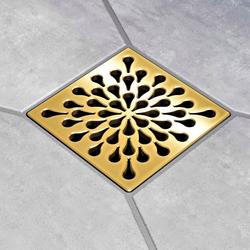 Stainless Steel Drain Cover in Brushed Gold