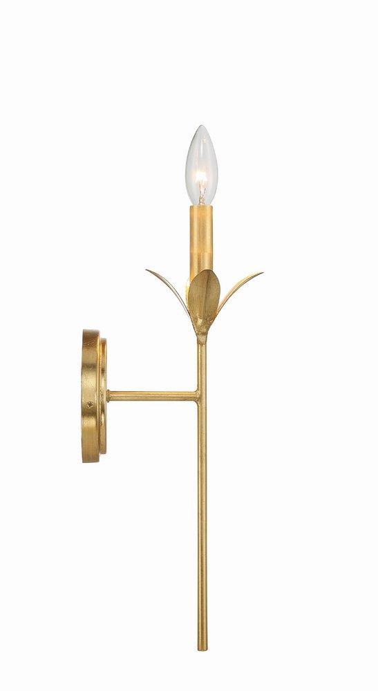 60W 1-Light 21 in. Wall Sconce in Antique Gold 