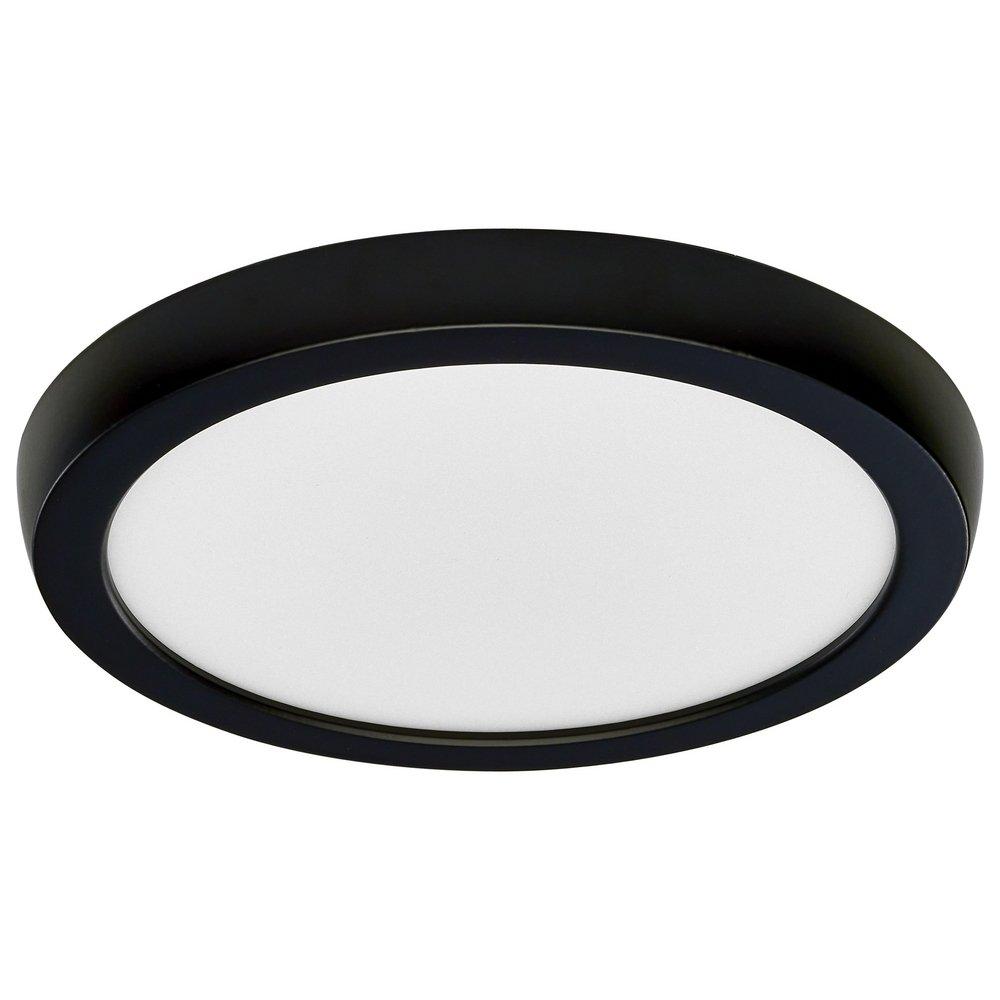 7 in. 11 W 120V Round Flush Mount LED Fixture in Black 