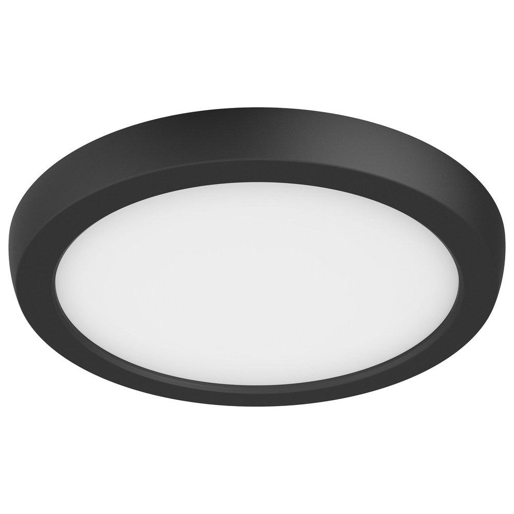7 in. 11 W 120V Round Flush Mount LED Fixture in Black 
