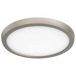 9 x 2/3 in. 13W 1-Light LED Utility Flush Mount Ceiling Fixture in Brushed Nickel
