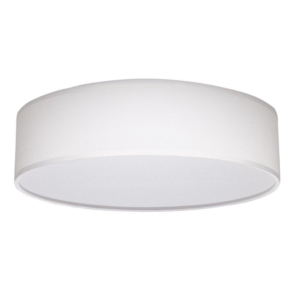 15 INCH; CCT SELECTABLE; FABRIC DRUM LED DECOR FLUSH MOUNT FIXTURE; WHITE FABRIC SHADE; ACRYLIC DIFFUSER 