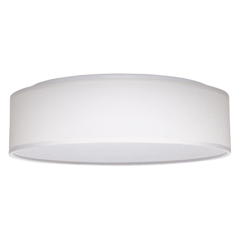 15 INCH; CCT SELECTABLE; FABRIC DRUM LED DECOR FLUSH MOUNT FIXTURE; WHITE FABRIC SHADE; ACRYLIC DIFFUSER 