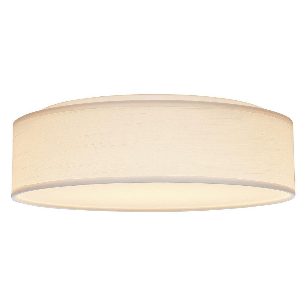 15 INCH; CCT SELECTABLE; FABRIC DRUM LED DECOR FLUSH MOUNT FIXTURE; WHITE FABRIC SHADE; ACRYLIC DIFFUSER 