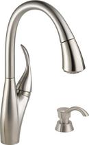 DELTA BERKLEY SINGLE HANDLE PULL-DOWN KITCHEN FAUCET WITH MAGNATITE AND SOAP DISPENSER 