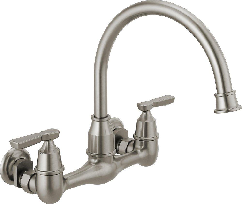 DELTA CORIN: TWO HANDLE WALL MOUNTED KITCHEN FAUCET 