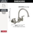 Two Handle Bridge Kitchen Faucet in Brilliance Stainless 