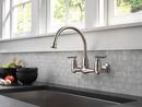 Two Handle Bridge Kitchen Faucet in Brilliance Stainless 