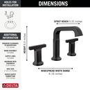 Two Handle Widespread Bathroom Sink Faucet in Matte Black 