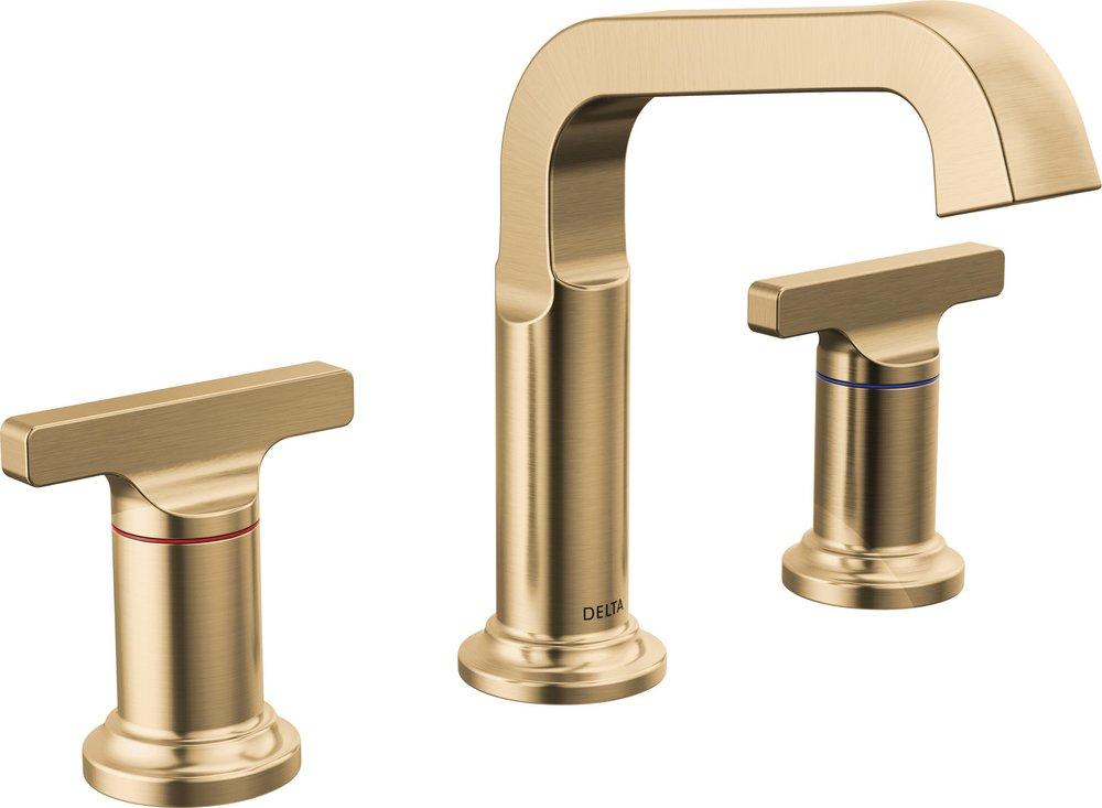 Two Handle Widespread Bathroom Sink Faucet in Lumicoat Champagne Bronze 