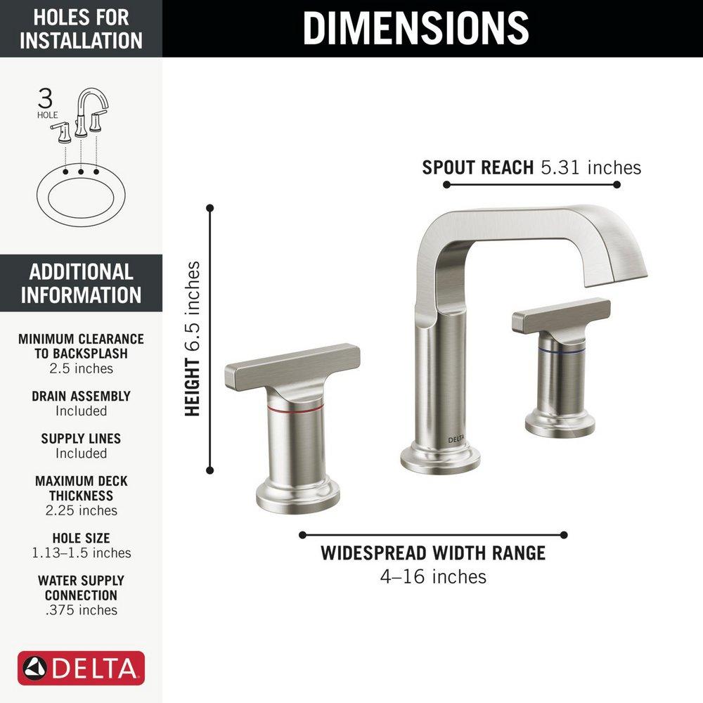 DELTA TETRA TWO HANDLE WIDESPREAD BATHROOM FAUCET 