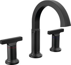 Two Handle Widespread Bathroom Sink Faucet in Matte Black
