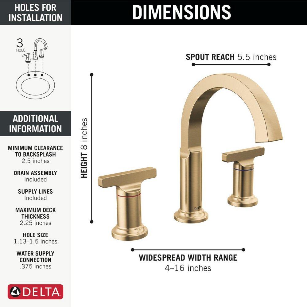 DELTA TETRA TWO HANDLE WIDESPREAD BATHROOM FAUCET 