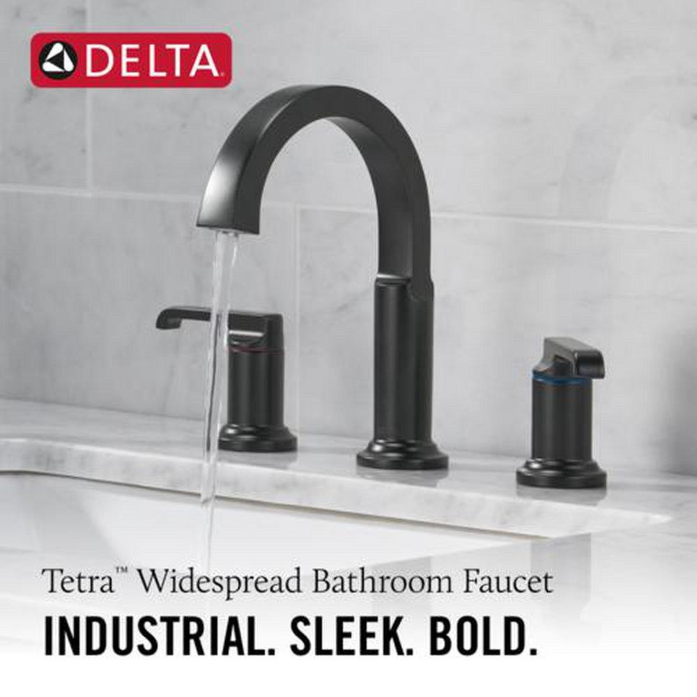 Delta Faucet Matte Black Two Handle Widespread Bathroom Sink Faucet 