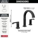 Delta Faucet Matte Black Two Handle Widespread Bathroom Sink Faucet 