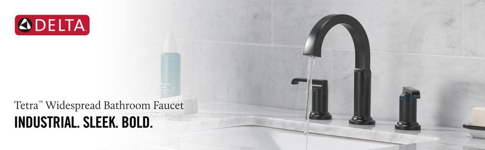 Delta Faucet Matte Black Two Handle Widespread Bathroom Sink Faucet 