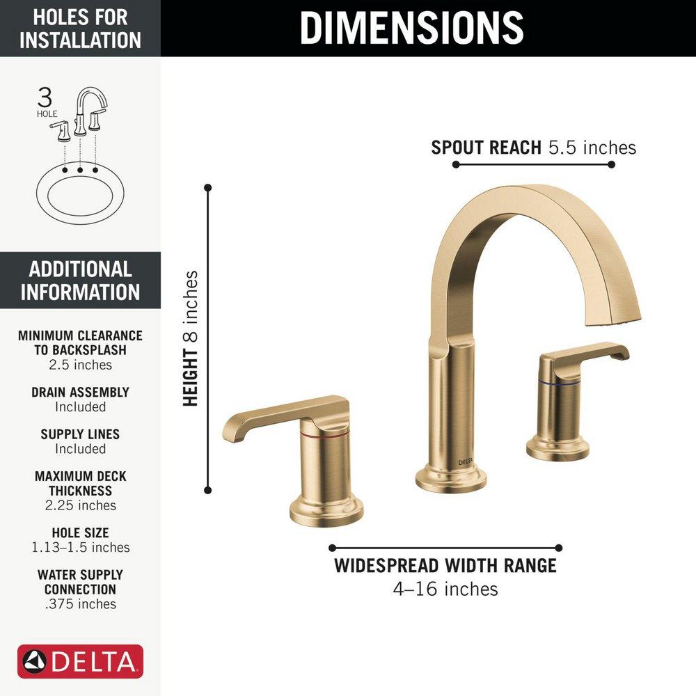 Delta Faucet Lumicoat Champagne Bronze Two Handle Widespread Bathroom Sink Faucet 