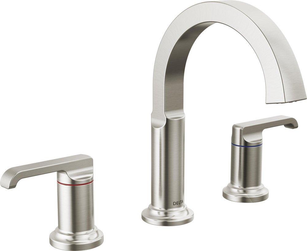 Two Handle Widespread Bathroom Sink Faucet in Lumicoat Stainless 