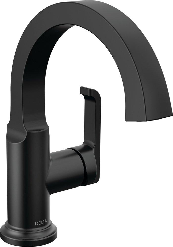 Single Handle Monoblock Bathroom Sink Faucet in Matte Black 