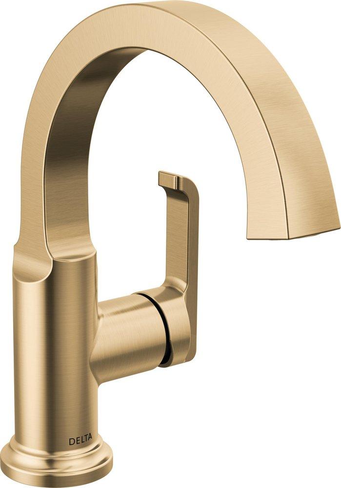 Single Handle Monoblock Bathroom Sink Faucet in Lumicoat Champagne Bronze 