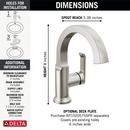 Delta Faucet Lumicoat Stainless Single Handle Monoblock Bathroom Sink Faucet 