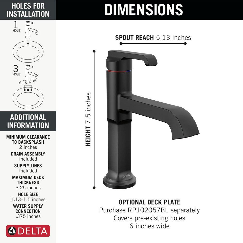 DELTA TETRA SINGLE HANDLE BATHROOM FAUCET 