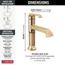 DELTA TETRA SINGLE HANDLE BATHROOM FAUCET 