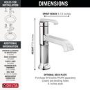 Delta Faucet Lumicoat Chrome Single Handle Monoblock Bathroom Sink Faucet 