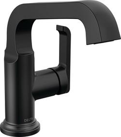 Single Handle Monoblock Bathroom Sink Faucet in Matte Black