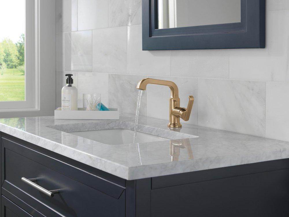 Delta Faucet Lumicoat Champagne Bronze Single Handle Monoblock Bathroom Sink Faucet 