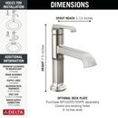 DELTA TETRA SINGLE HANDLE BATHROOM FAUCET 