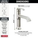 DELTA TETRA SINGLE HANDLE BATHROOM FAUCET 