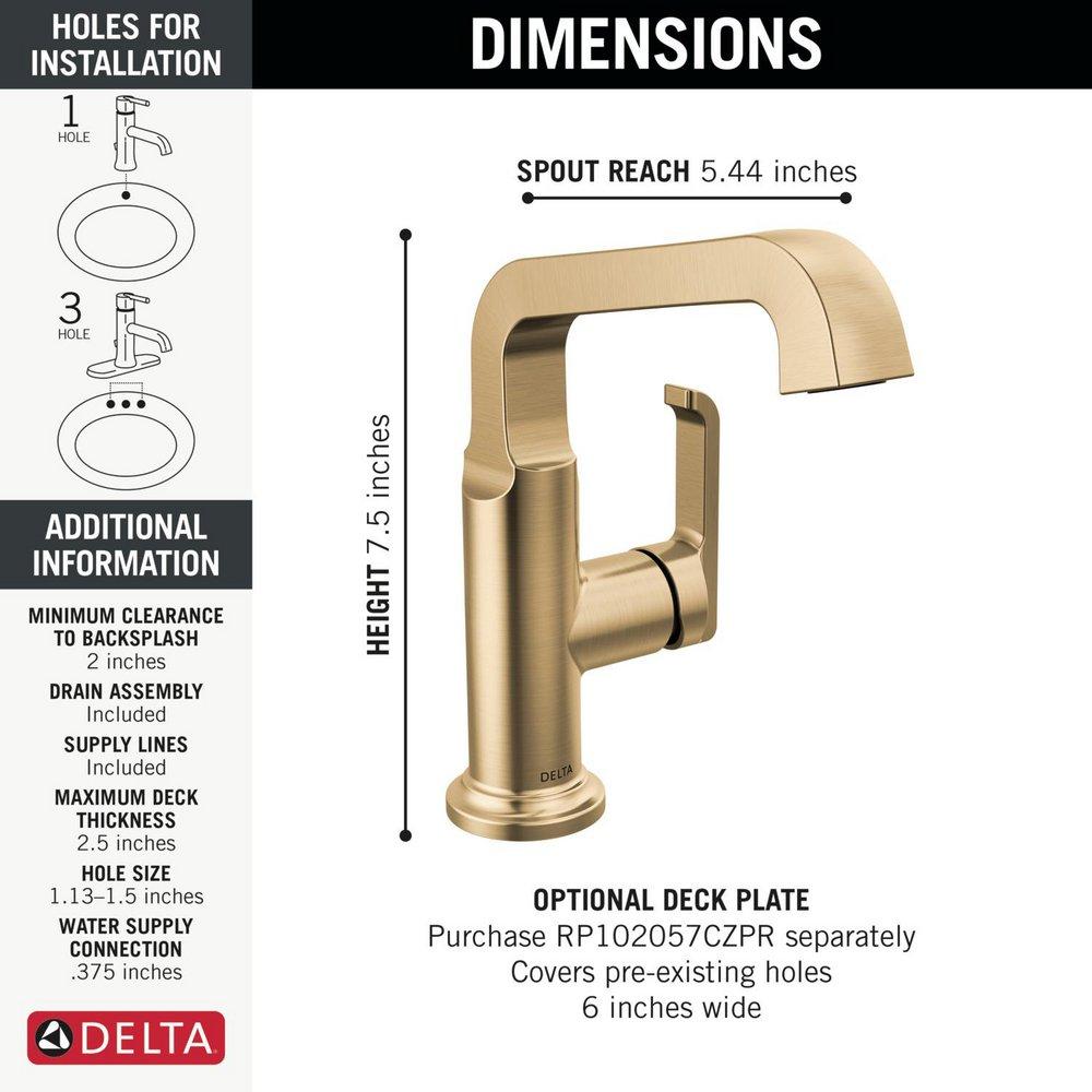 Delta Faucet Lumicoat Champagne Bronze Single Handle Monoblock Bathroom Sink Faucet 