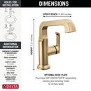 Delta Faucet Lumicoat Champagne Bronze Single Handle Monoblock Bathroom Sink Faucet 