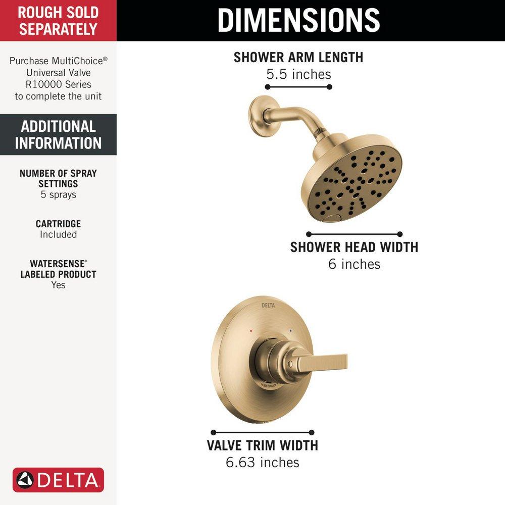 Delta Faucet Lumicoat Champagne Bronze Single Handle Multi Function Shower Faucet (Trim Only) 