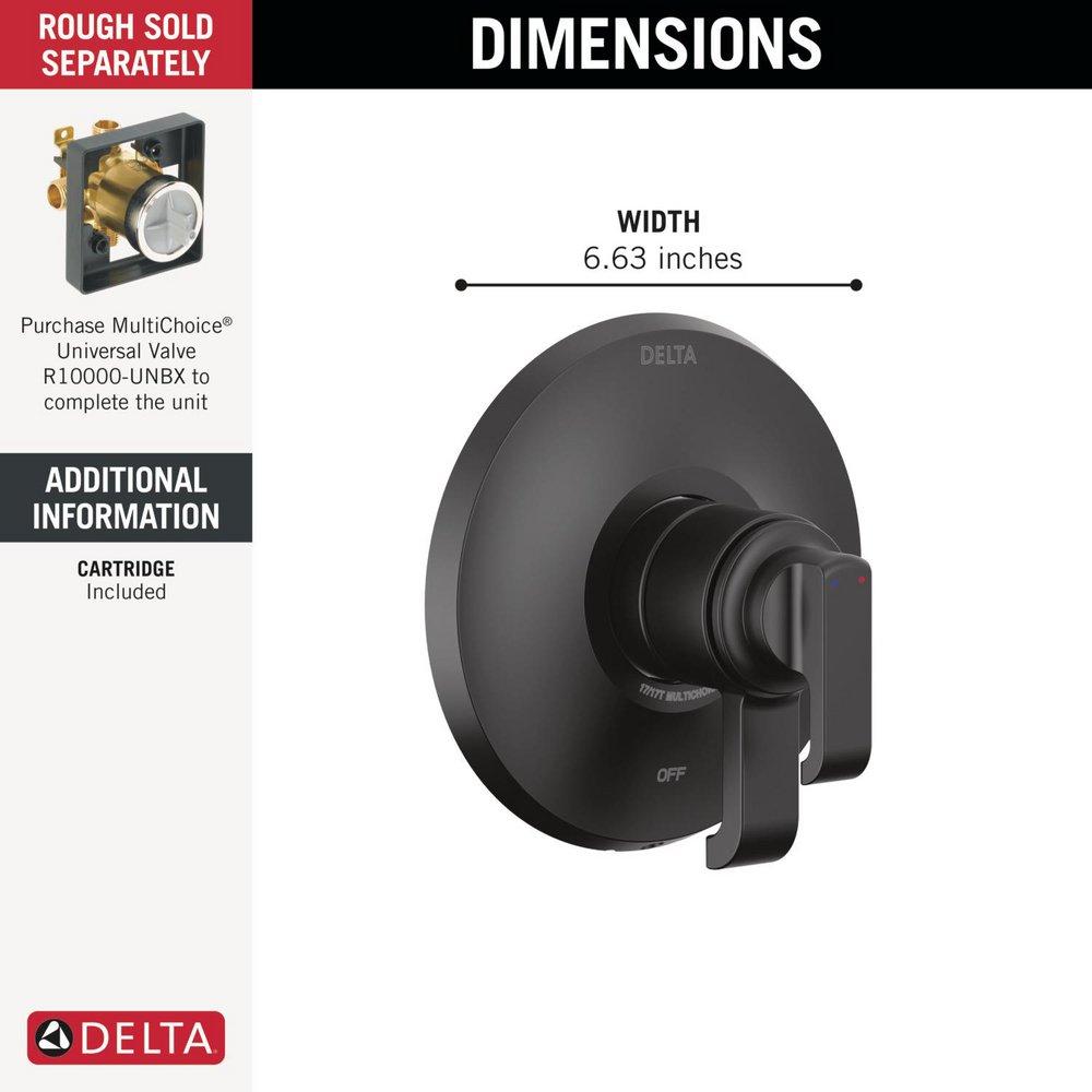 Delta Faucet Matte Black Two Handle Bathtub & Shower Faucet (Trim Only) 