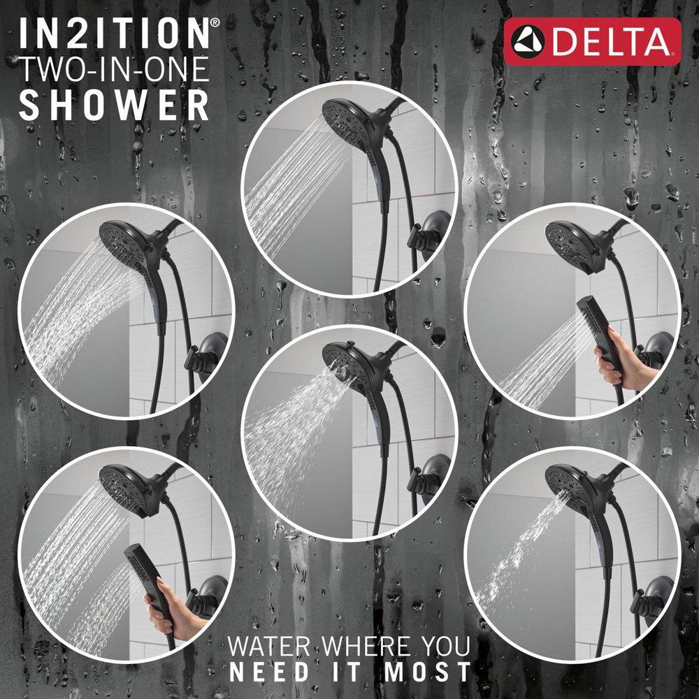 Two Handle Multi Function Shower Faucet in Matte Black (Trim Only) 