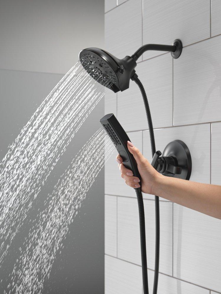 Two Handle Multi Function Shower Faucet in Matte Black (Trim Only) 