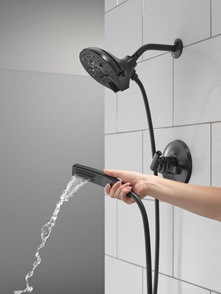 Two Handle Multi Function Shower Faucet in Matte Black (Trim Only) 