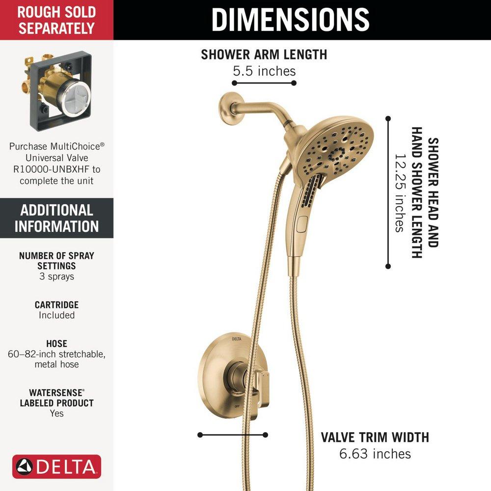 Delta Faucet Lumicoat Champagne Bronze Two Handle Multi Function Shower Faucet (Trim Only) 