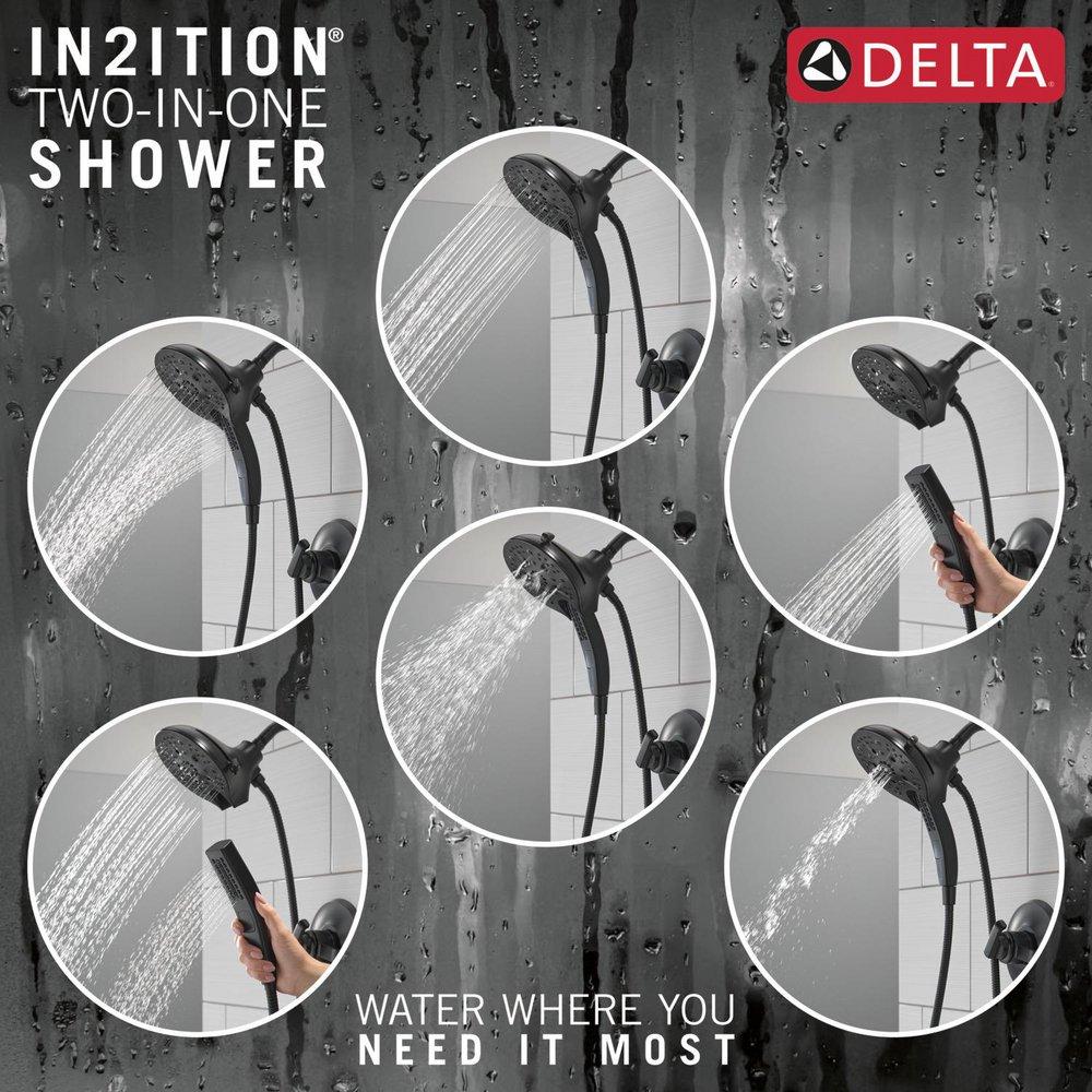 Delta Faucet Matte Black Two Handle Multi Function Bathtub & Shower Faucet (Trim Only) 