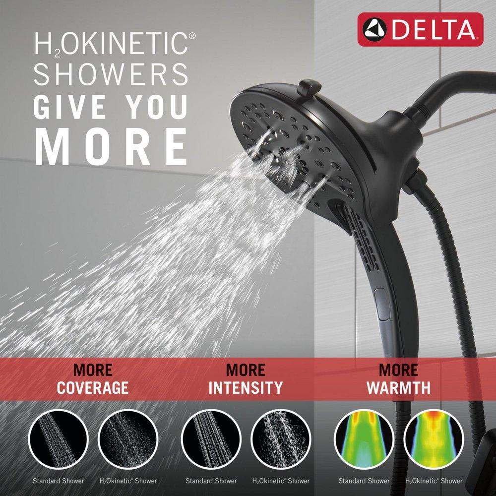 Delta Faucet Matte Black Two Handle Multi Function Bathtub & Shower Faucet (Trim Only) 