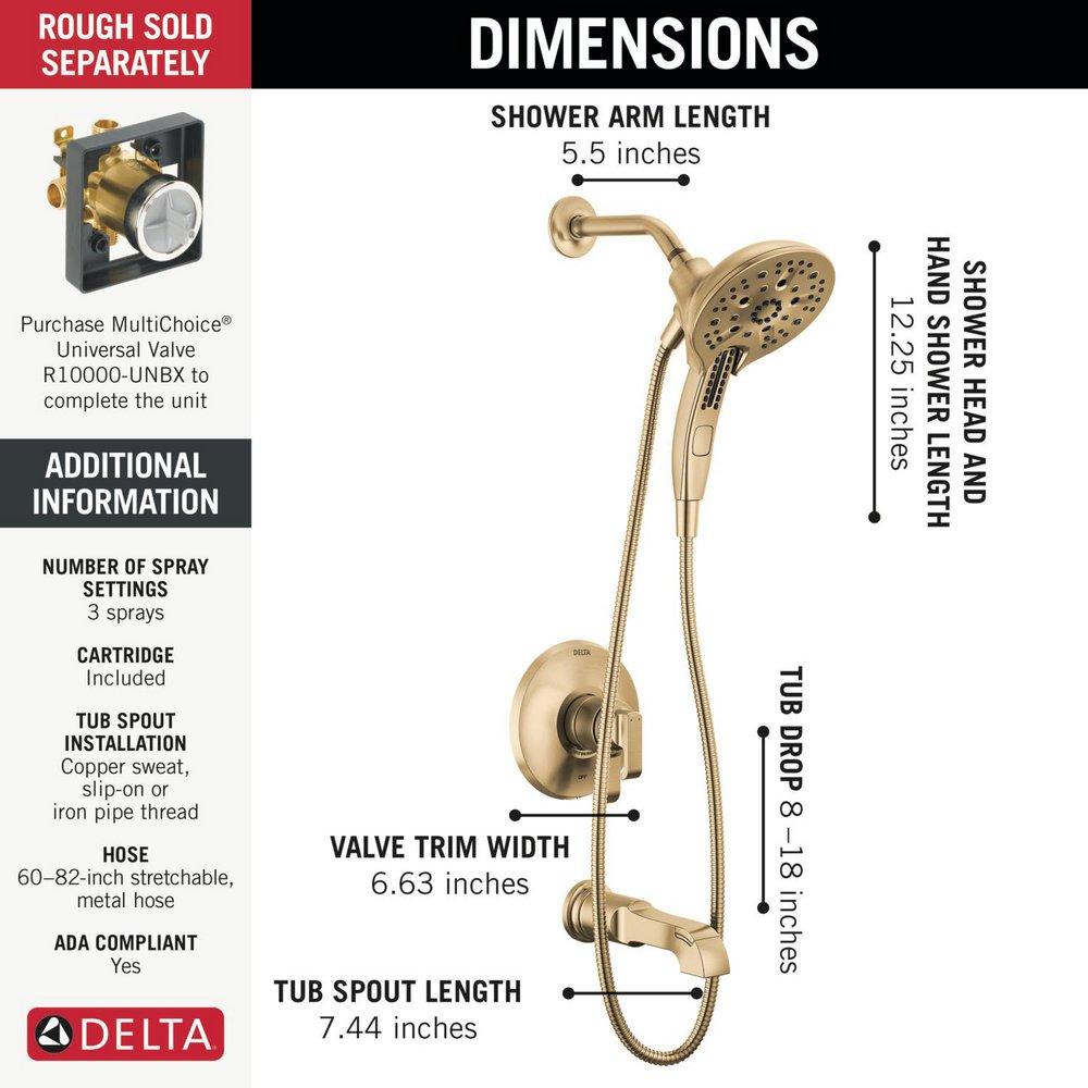 Delta Faucet Lumicoat Champagne Bronze Two Handle Multi Function Bathtub & Shower Faucet (Trim Only) 