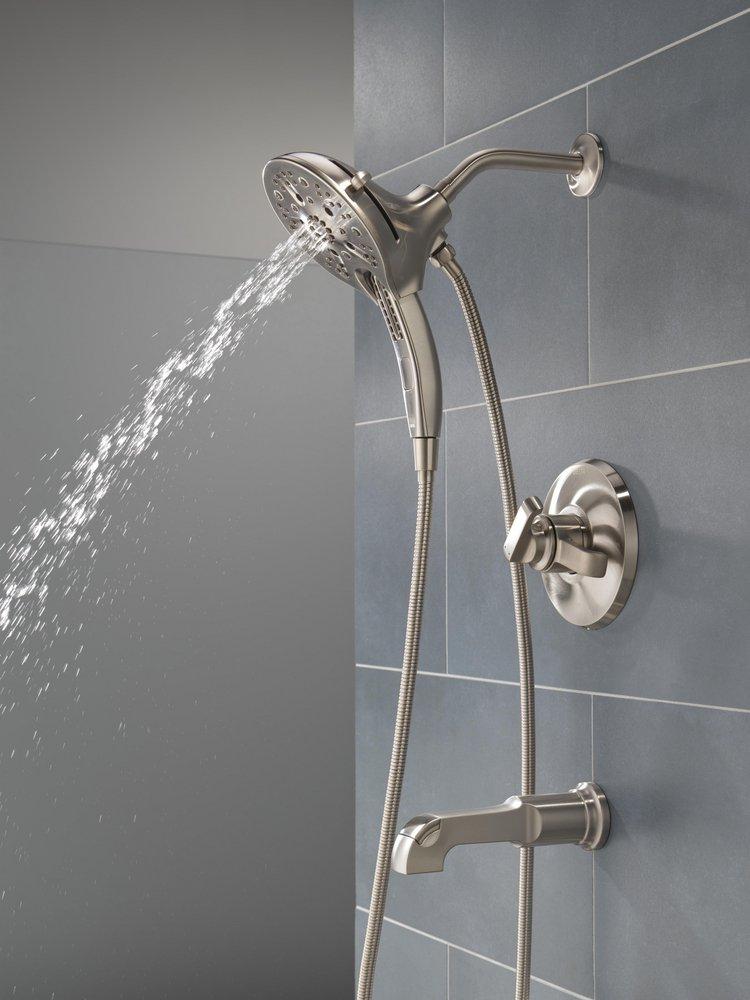 Delta Faucet Lumicoat&reg; Stainless Two Handle Multi Function Bathtub & Shower Faucet (Trim Only) 