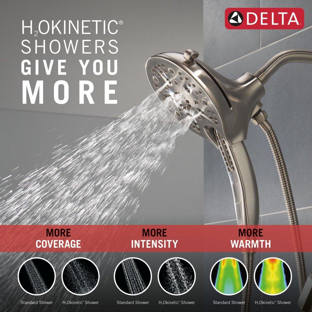 Delta Faucet Lumicoat&reg; Stainless Two Handle Multi Function Bathtub & Shower Faucet (Trim Only) 