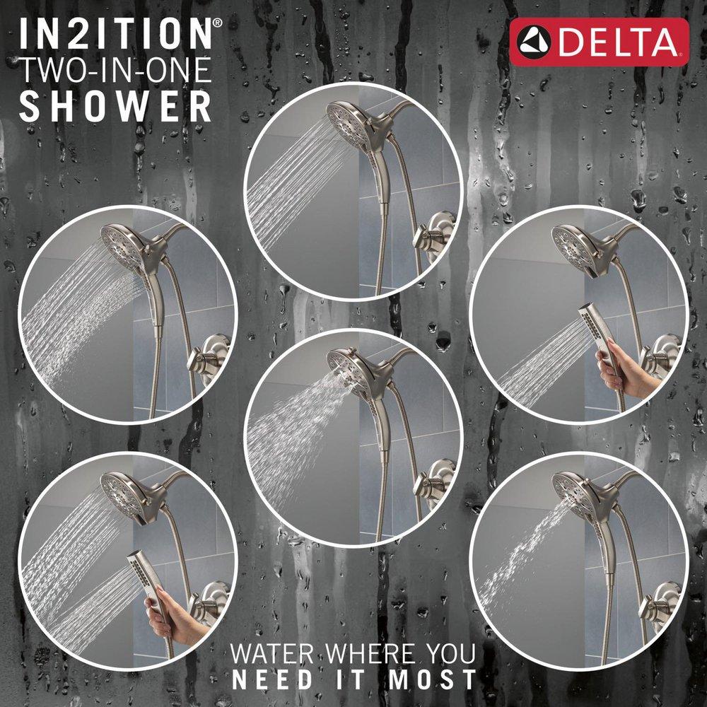 Delta Faucet Lumicoat&reg; Stainless Two Handle Multi Function Bathtub & Shower Faucet (Trim Only) 
