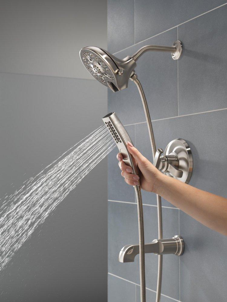 Delta Faucet Lumicoat&reg; Stainless Two Handle Multi Function Bathtub & Shower Faucet (Trim Only) 