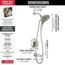 Delta Faucet Lumicoat&reg; Stainless Two Handle Multi Function Bathtub & Shower Faucet (Trim Only) 